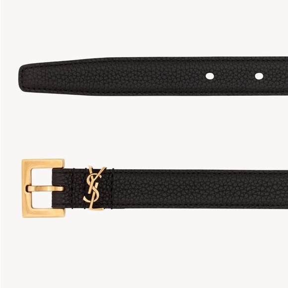 YSL Cassandre Thin Belt with square buckle in grained leather (sold out) size 75 - Picture 2 of 6
